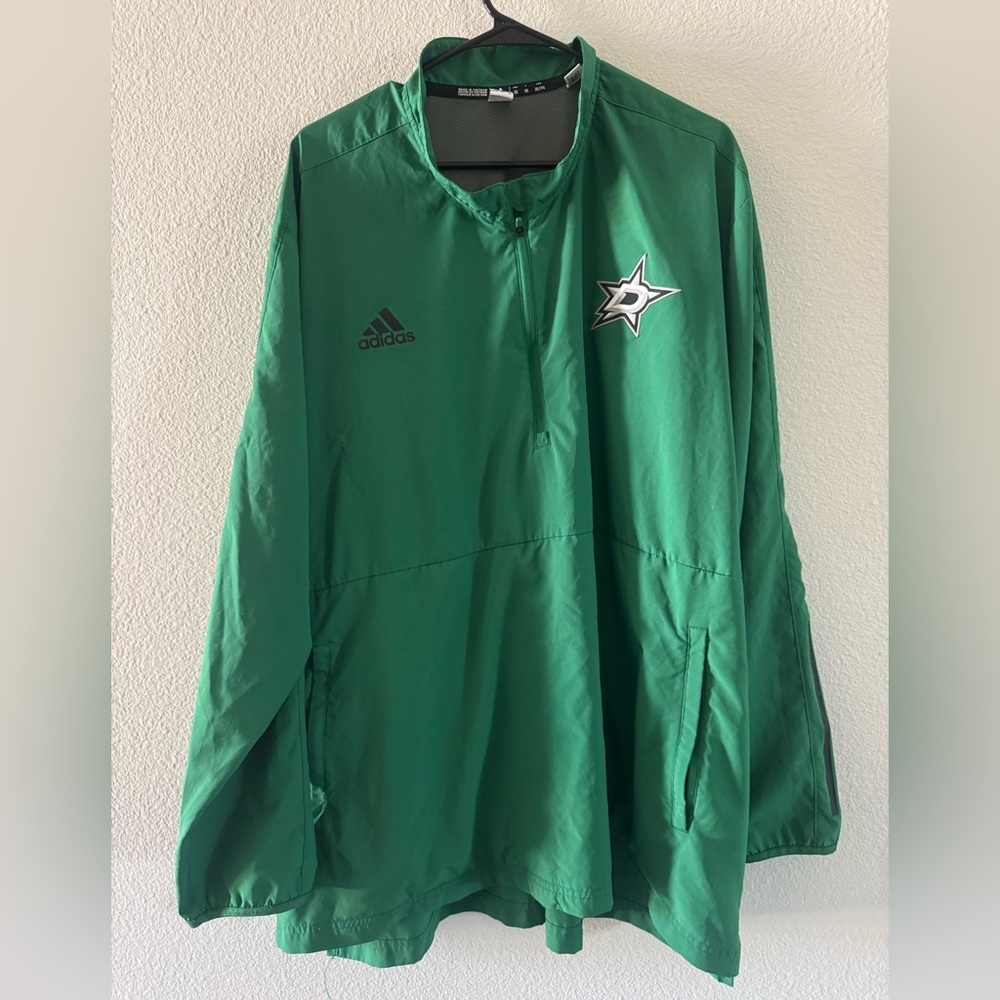 Dallas Stars Adidas Green Windbreaker Pullover Quarter Zip 3XL